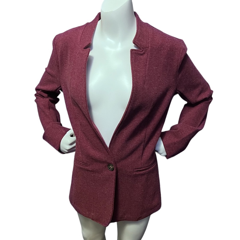 🆕Banana Republic “Beet Root” Brushed Inverted Collar Blazer - Picture 2 of 7